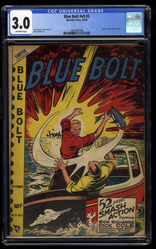 Blue Bolt #5 CGC GD/VG 3.0 Off White Volume 9 Fish in the Face Cover!