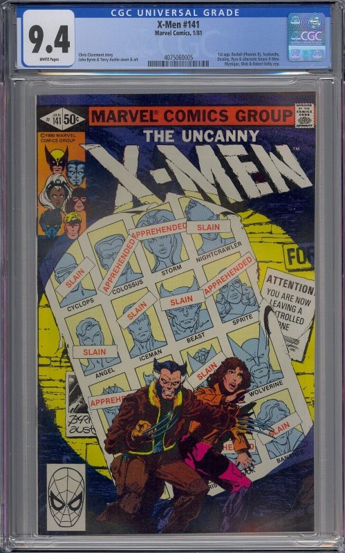 X-MEN #141 CGC 9.4 DAYS OF FUTURE PAST 1ST PYRO RACHEL WHITE PAGES