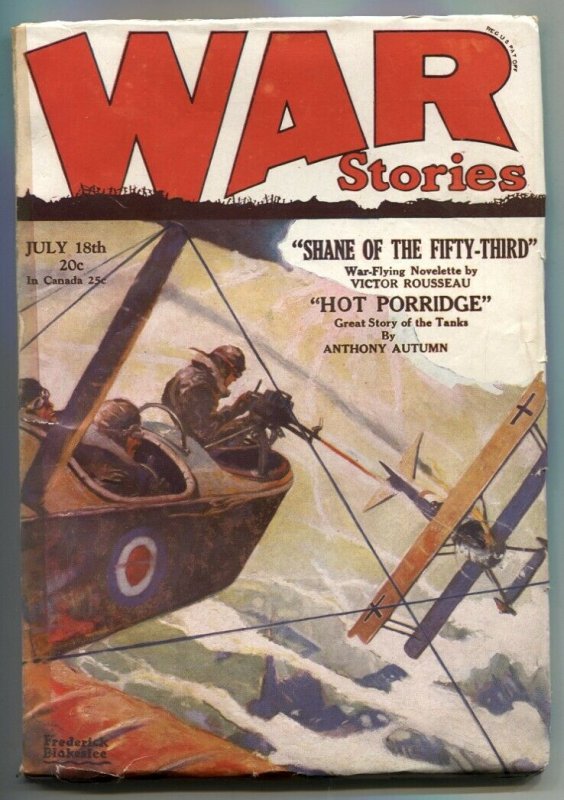 War Stories Pulp July 18 1929- Shane of the Fifty-Third