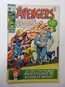 The Avengers #75 (1970) VG Condition rust on staples