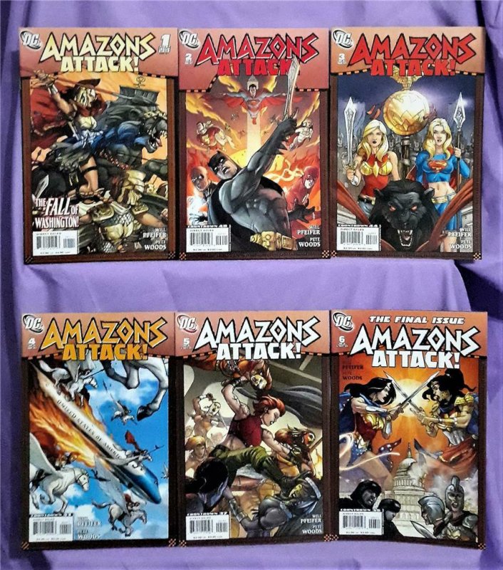 Will Pfeifer Wonder Woman AMAZONS ATTACK #1 - 6 Pete Woods (DC, 2007)!