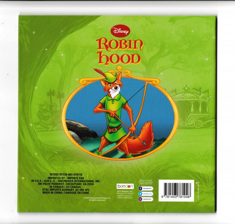 DISNEY'S ROBIN HOOD (2017) BENDON BOOKS | NEW UNREAD