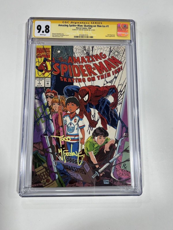 Amazing Spider-man Skating On Thin Ice 1 CGC 9.8 Signature Signed 1990 McFarlane