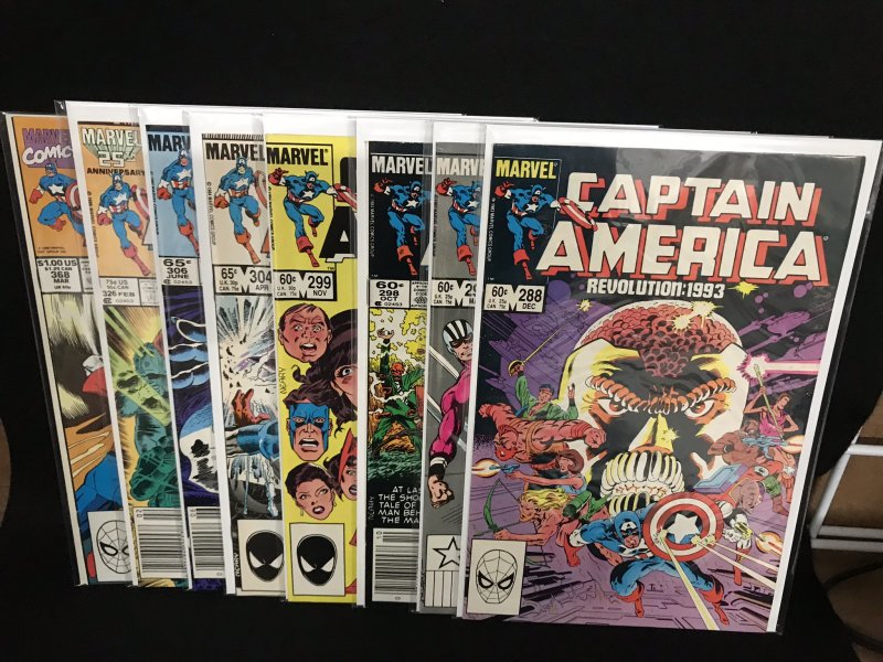 8 Issue Lot Captain America 288,291,298,299,304,306,326,368 (Marvel) VF-NM
