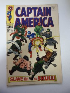 Captain America #104 (1968) GD+ Condition centerfold detached at 1 staple