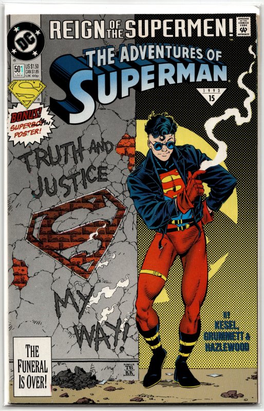 Adventures of Superman #501 Standard Edition - Direct (1993) Superboy