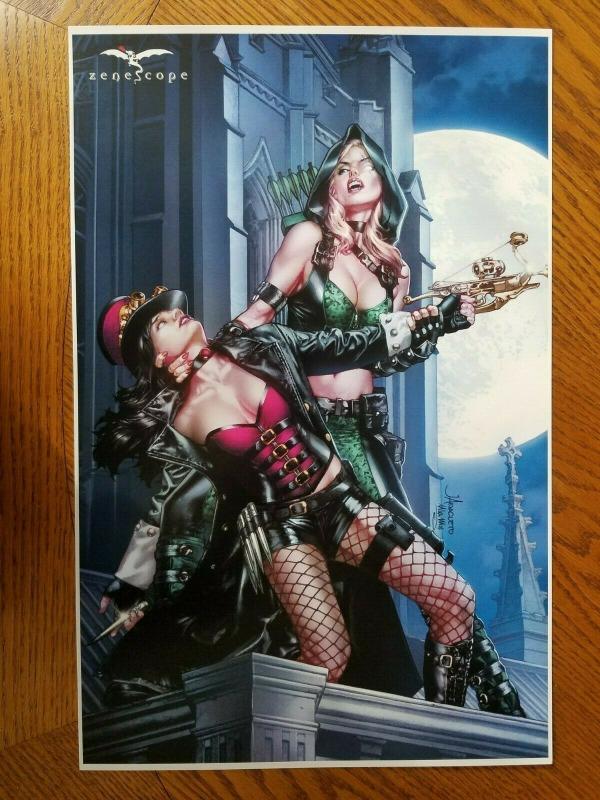 11 x 17 ART PRINT Van Helsing vs Robyn Hood #3 Cover D Zenescope Anacleto