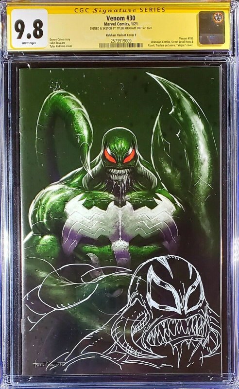 ?? Venom #30 CgC 9.8 virgin Signed & sketch Remark by Tyler Kirkham Scorpion