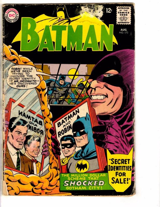 Batman # 173 VG- DC Comic Book Silver Age Catwoman Robin Joker Gotham J265