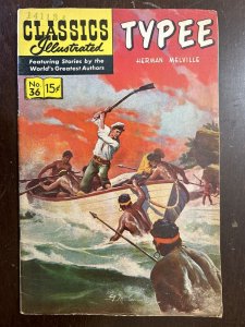 Classics Illustrated #36 Typee by Herman Melville HRN 167 F- 5.5