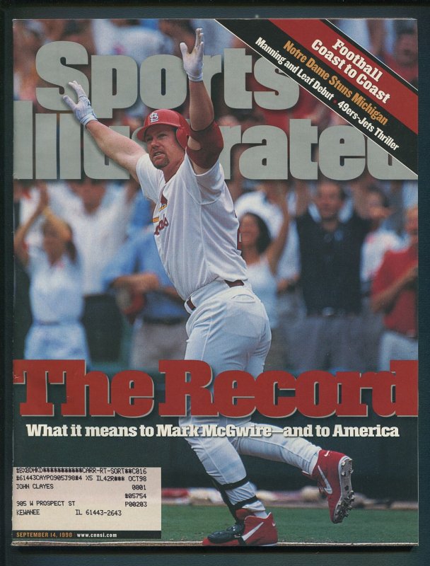 Sports Illustrated / September 1998 / Mark McGwire, Sammy Sosa / 7.5 VFN