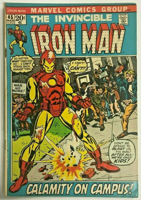 INVINCIBLE IRON MAN#45 VG 1972 MARVEL BRONZE AGE COMICS