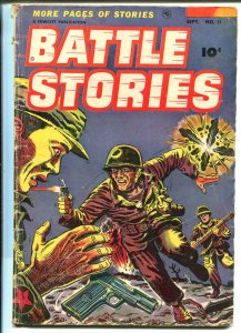 Battle Stories #11 1953-Fawcett-Korea-Bill Battle-double cover-final issue-VG
