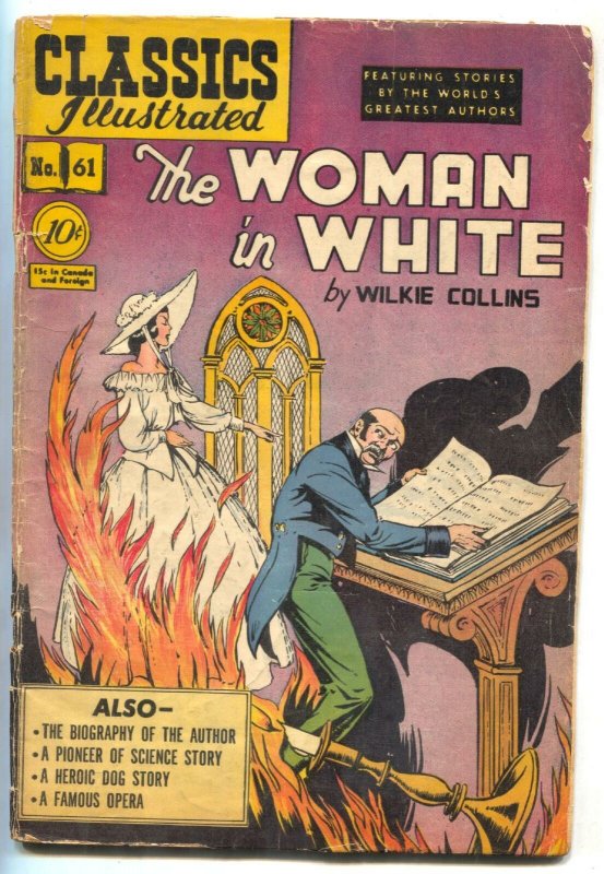 Classics Illustrated #61 HRN 62- WOMAN IN WHITE- edition 1B G+