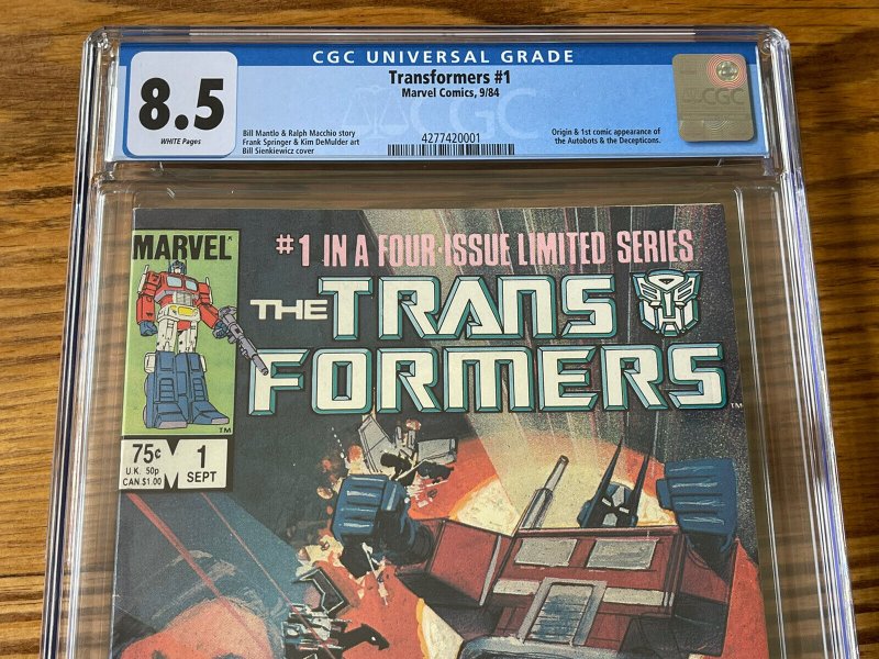 Transformers 1 CGC 8.5 1st Appearance Autobots Optimus Decepticons  MegaTron