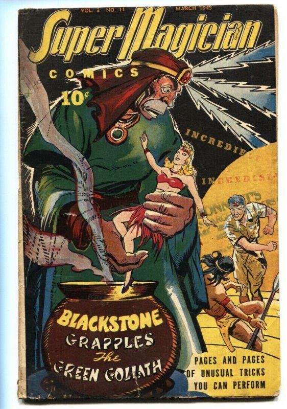 Super Magician Vol. 3 #11 1945-Green Goliath-Blackstone-VG