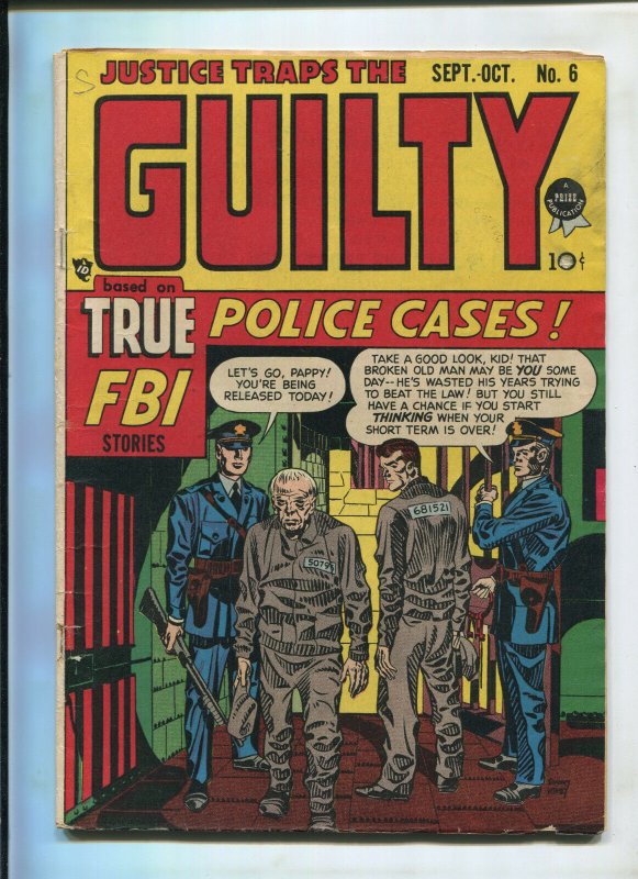 JUSTICE TRAPS THE GUILTY VOL. 1 #6 (4.5) TRUE FBI POLICE CASES!