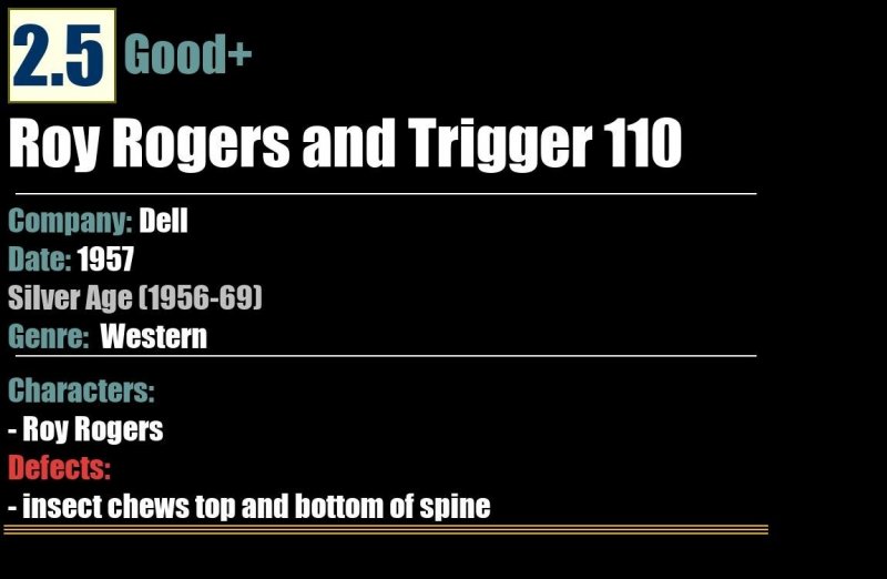 Roy Rogers and Trigger 110 (1957) GD+ Silver Age Dell comic