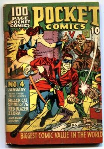 Pocket Comics #4-Hitler WWII cover-Black Cat-Gerber 7-Golden-Age