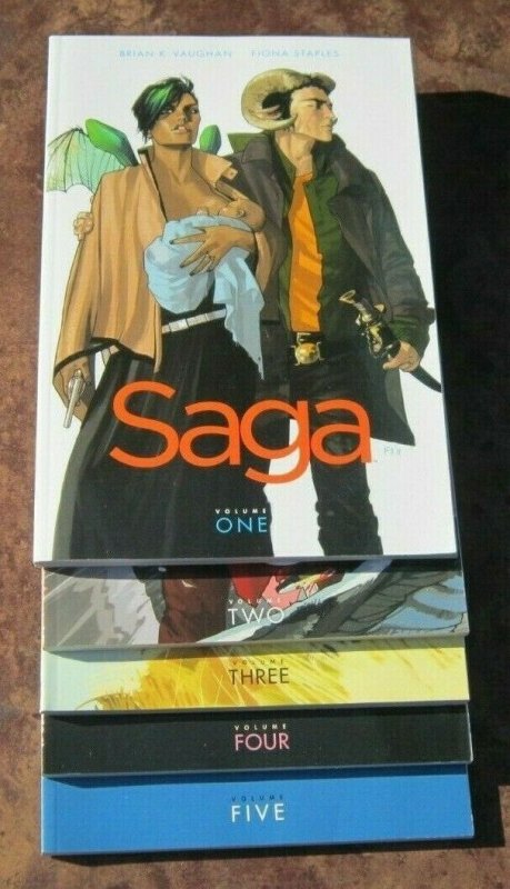 Lot/Set Saga Volumes #1-5 NM/NM+ High Grade Image Graphic Novel TPB Comic Books