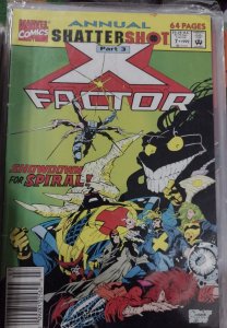 X-FACTOR ANNUAL  #7  1992 MARVEL DISNEY  BARCODE VARIANT NEWSTAND SHATTERSHOT