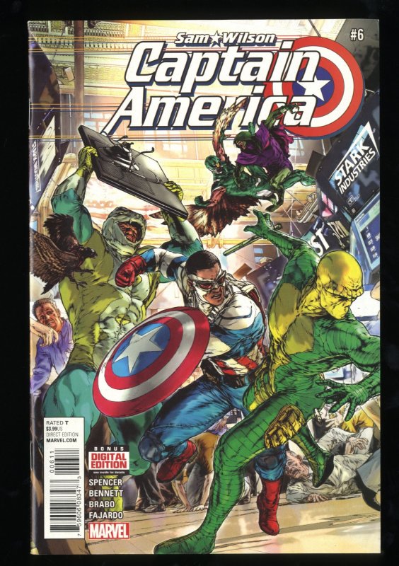 Sam Wilson: Captain America #6 VF 8.0 1st Full Joaquin Torres!