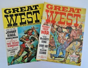 mm Great West v3 #3vf/nm (7/69), #5fn (12/69; 2 books)