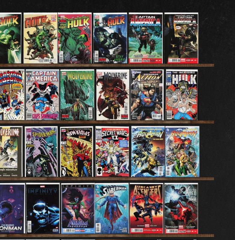 Huge Lot 150+ Comics with Captain America, Wolverine, Aquaman, Iron Man & More!