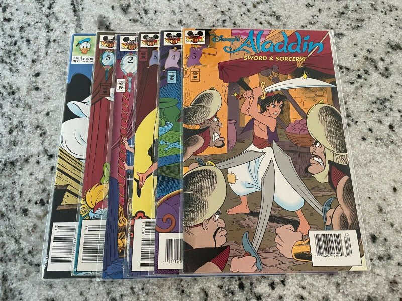 6 Comics Aladdin 3 4 5 + Beauty & The Beast 2 5 + Walt Disney Stories 578 DH32 