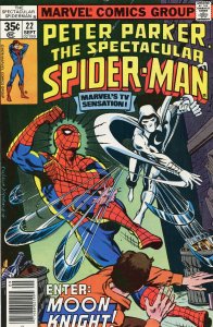 The Spectacular Spider-Man #22  (1978) Moon Knight Comic Book  FN 6.0