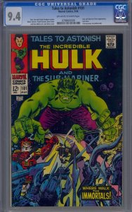 TALES TO ASTONISH #101 CGC 9.4 HULK SUB-MARINER LOKI WARRIORS THREE JACK KIRBY