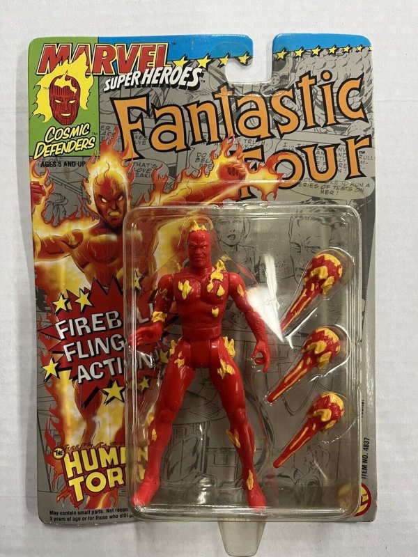 Toy Biz Marvel Super Heroes The Human Torch Firing Flinging Action