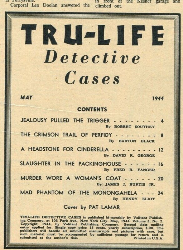 Tru-Life Detective Cases 5/1944-Tayshack-Mad Phantom -horror-crime-VG