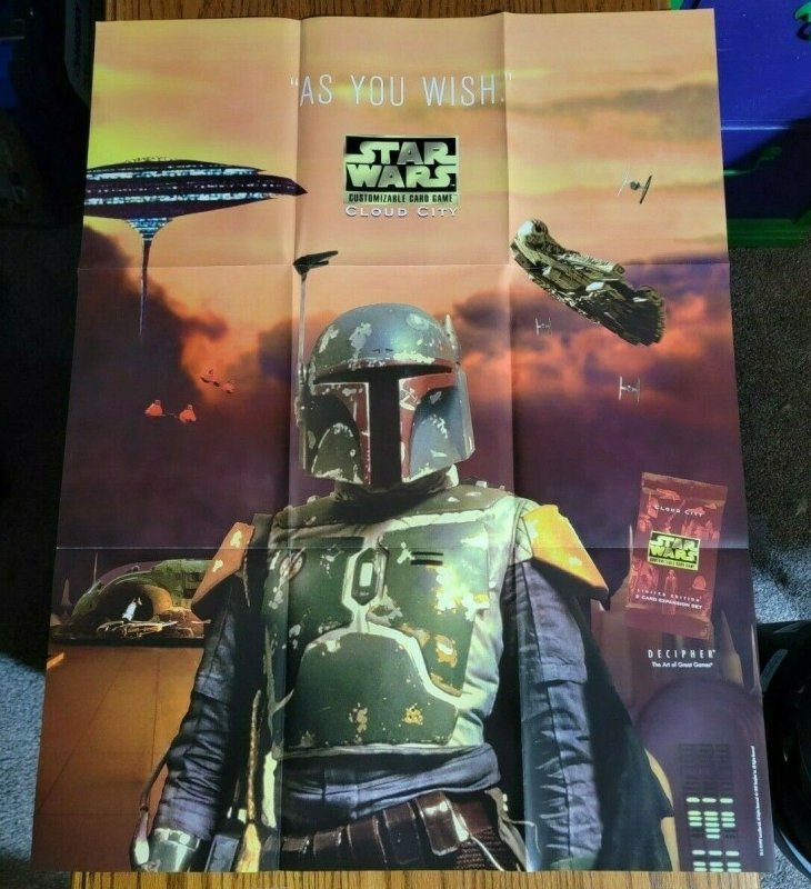 33 x 26 Star Wars CCG Boba Fett As You Wish Promo Poster NO PIN HOLES NEW