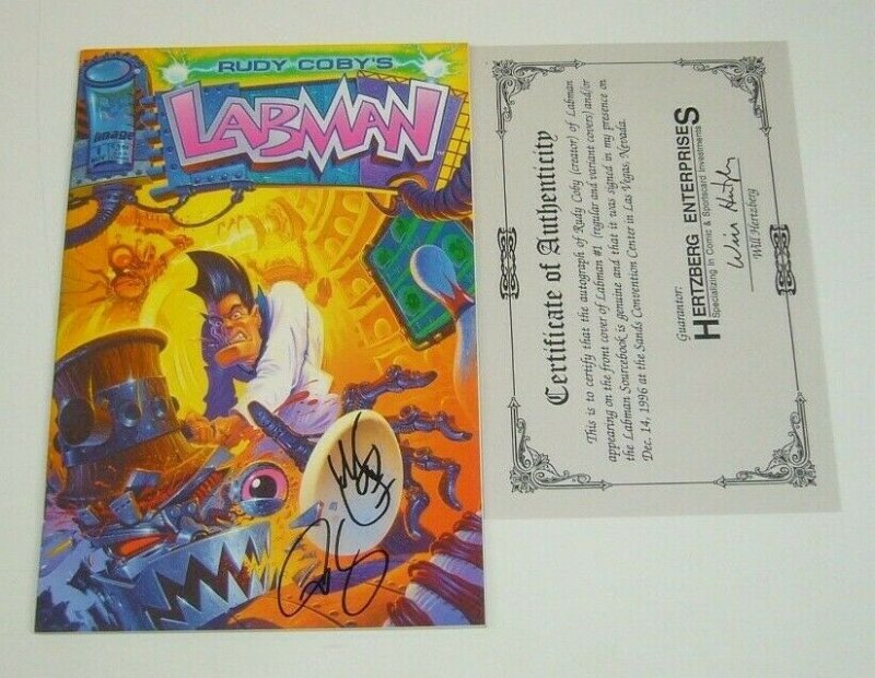 Labman #1 VF/NM variant signed by Rudy Coby with COA - Image Comics