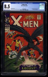 X-Men #24 CGC VF+ 8.5 Off White to White 1st Locust!