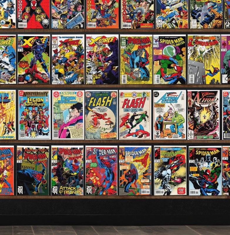 Huge Lot 150+ Comics with Spider-Man 2099, Spider-Man, X-Force & More!