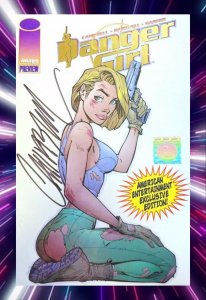 Danger Girl #0 (1997) RARE KEY [GOLD FOIL LOGO] CAMPBELL COA SIGNED VARIANT