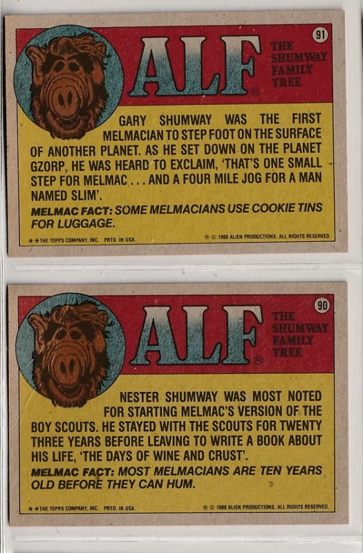 Harry and The Hendersons/Alf Trading cards