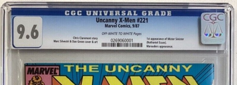 Uncanny X-Men #221 - CGC 9.6 - Marvel - 1987 - First appearance of Mr. Sinister!