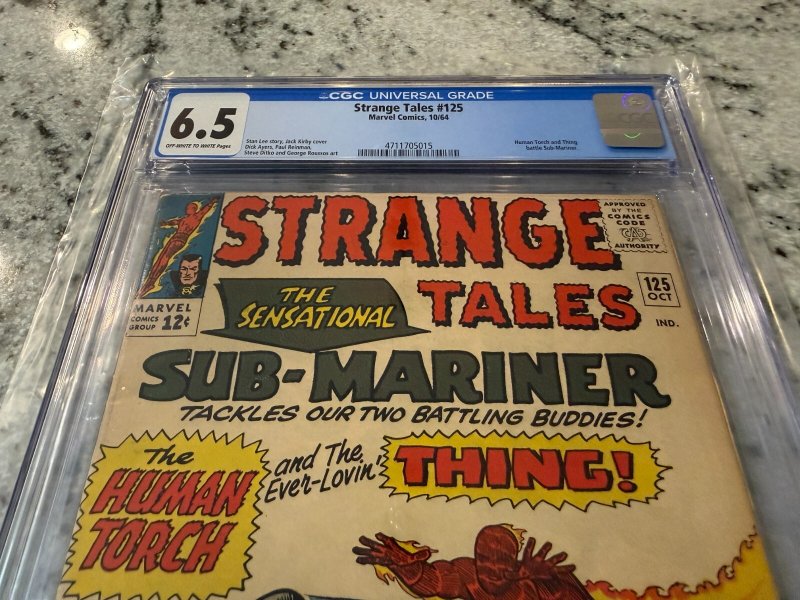 Strang Tales # 125 CGC Graded 6.5 Marvel Comic Book Thing Dr. Strange Namor JH33