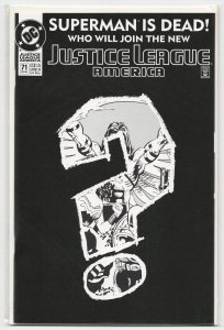 Justice League America #71 Question Mark Cover (1993) Wonder Woman