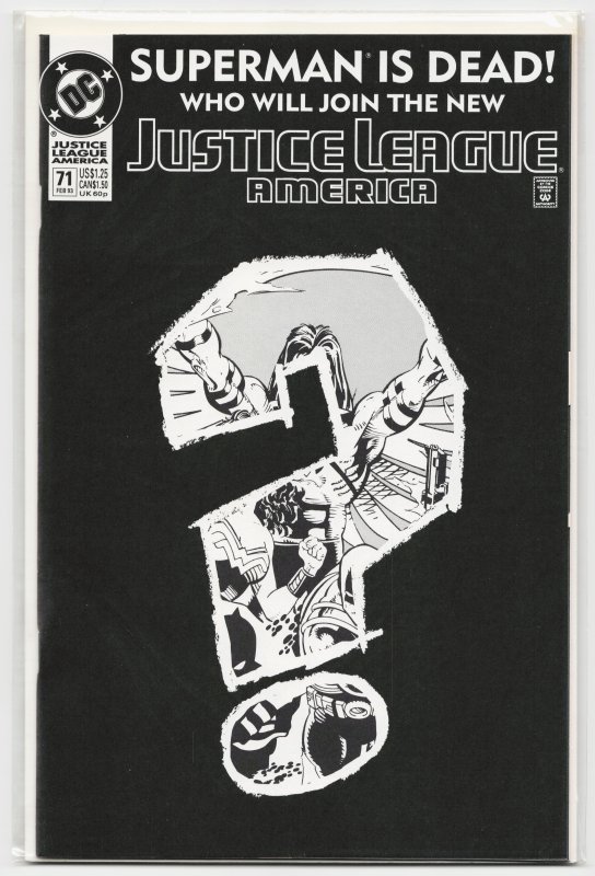 Justice League America #71 Question Mark Cover (1993) Wonder Woman