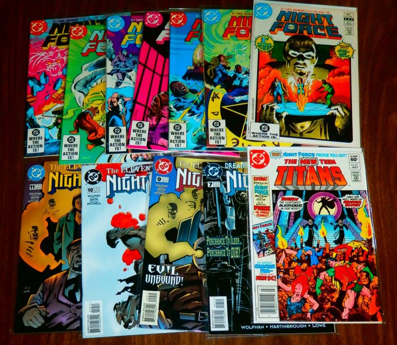 Night Force V1 #1-7 , V2 #7.9-11 + New Teen Titans #21 1st app. (set of 12)