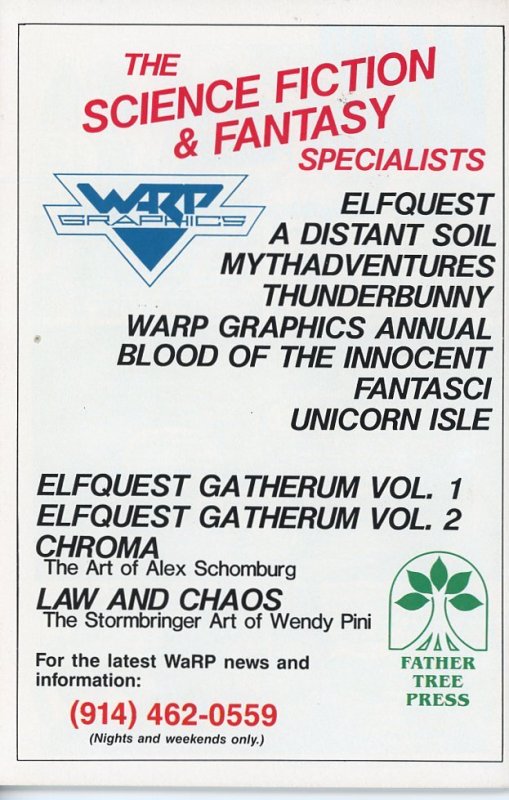 Warp Graphics Annual #1  F  1986  Elfquest, A Distant Soil, Others!