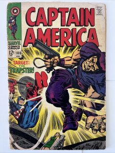 Captain America #108 *1968-Target: The Trapster! Stan Lee & Jack Kirby Low Grade