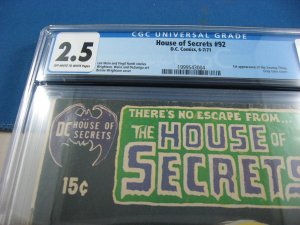 HOUSE OF SECRETS 92 CGC 2.5 FIRST SWAMP THING WRIGHTSON DC 1971