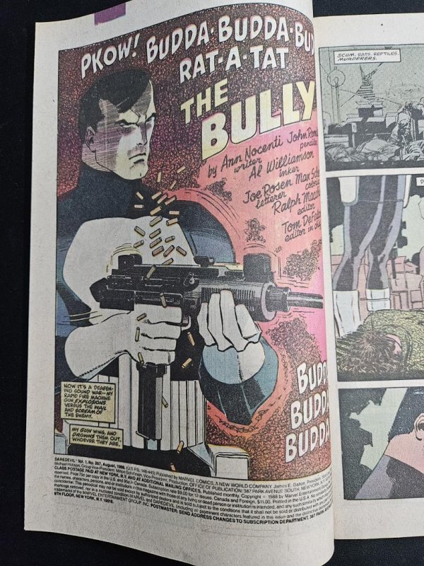 Daredevil #257, Versus The Punisher, Marvel Comics, 1988