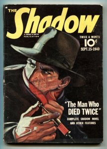 The Shadow Pulp Sep 15 1940- Needle cover- Great cover  vg+ 