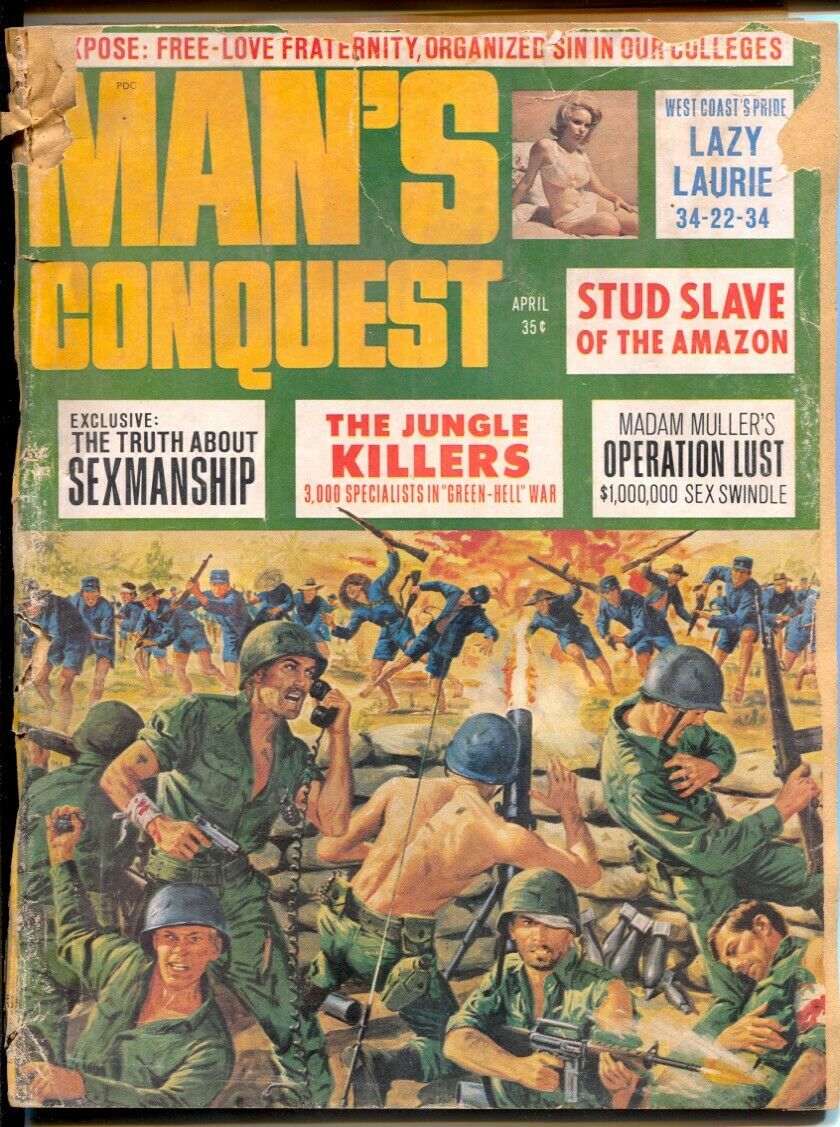 Man's Conquest 4/1967-Vietnam War-cheesecake pix-war-crime-exploitation ...